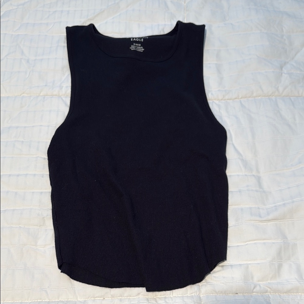 American Eagle Outfitters Black Sleeveless Muscle Tee